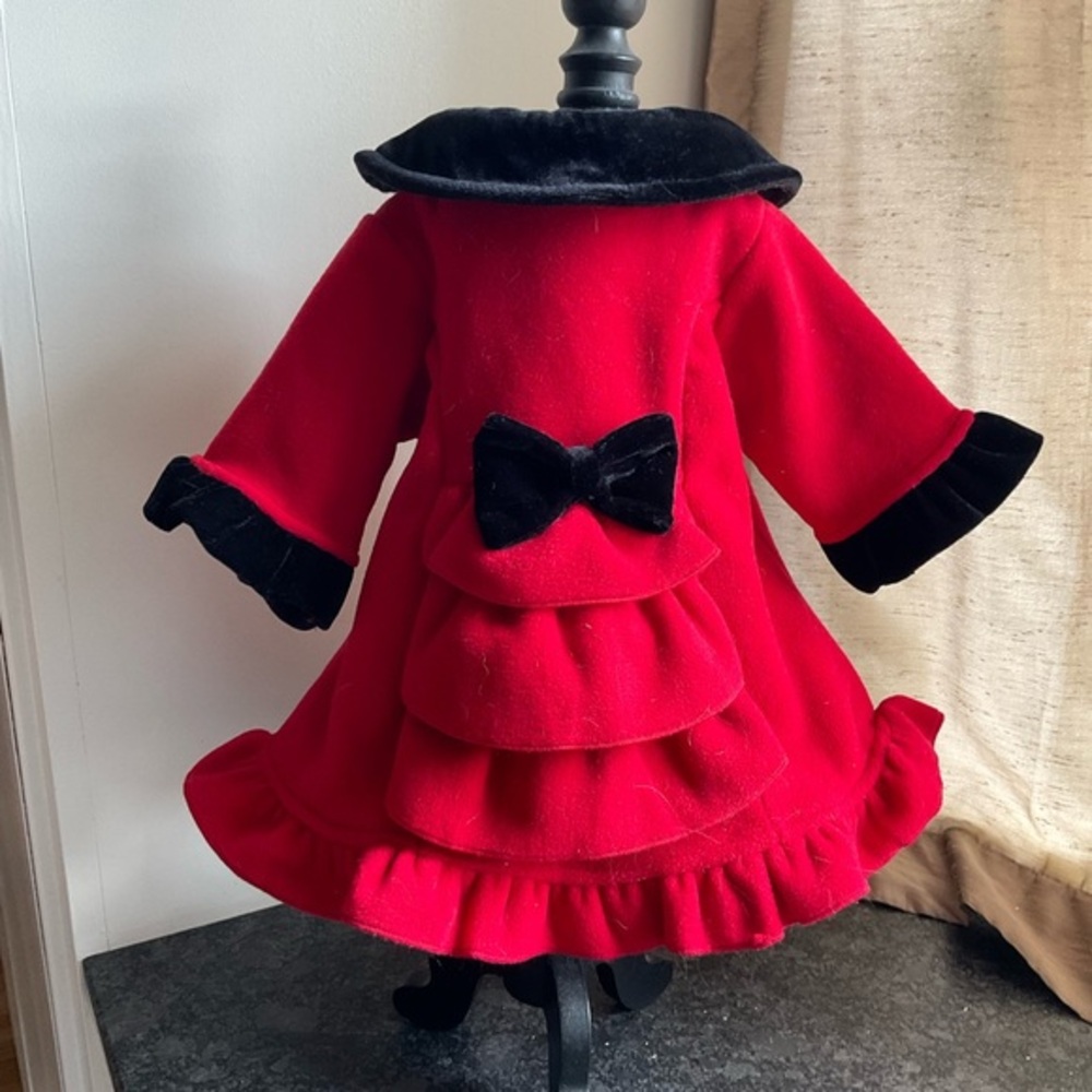 Baby girl red and black fleece holiday coat, 3 months, MSRP $39